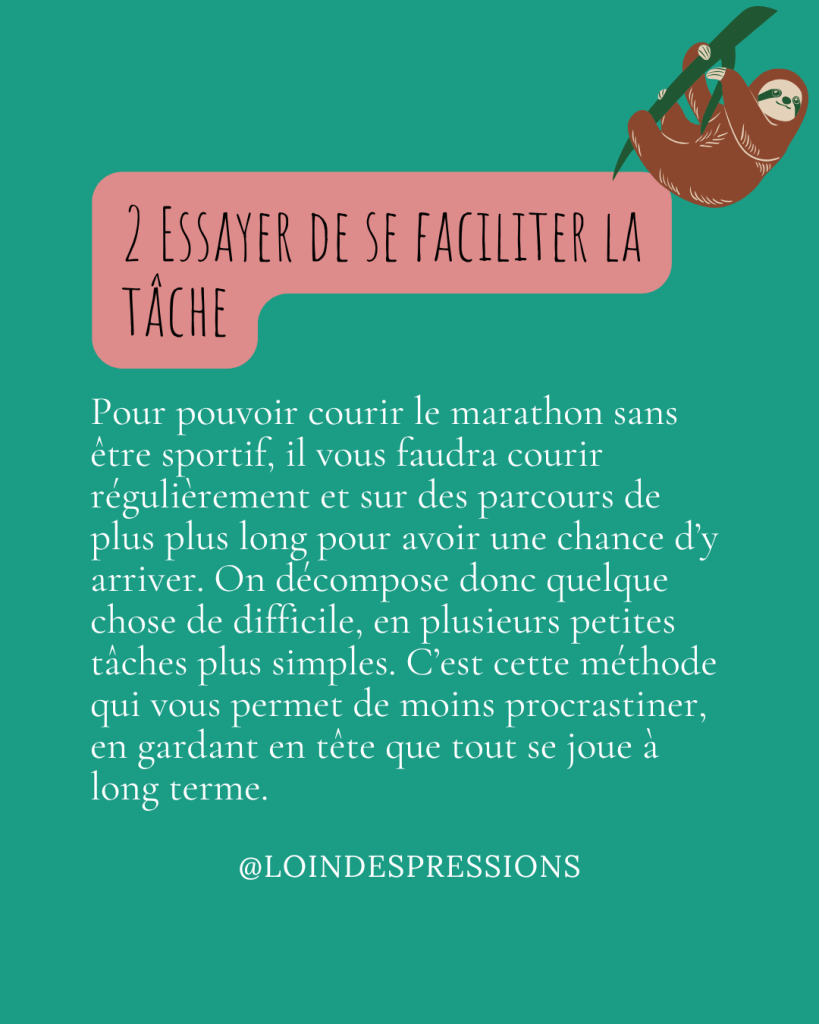 faciliter la tache procrastination