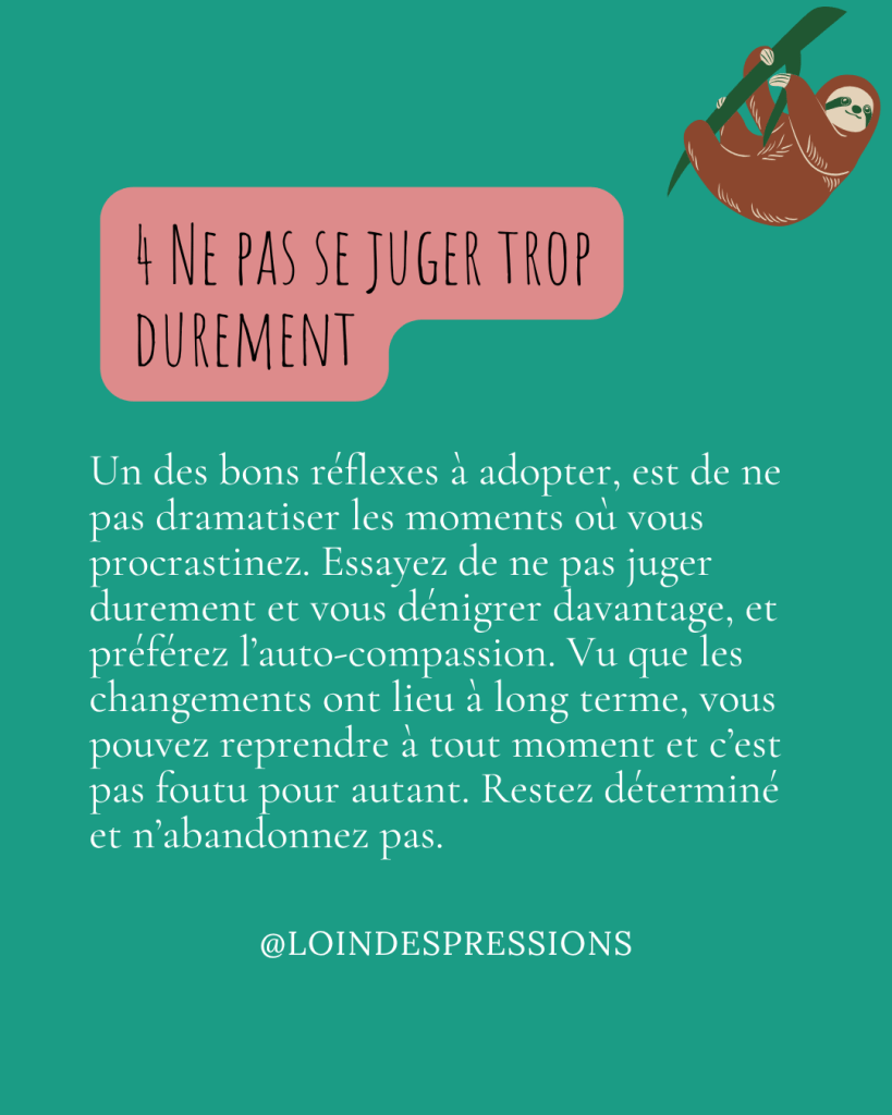 ne pas se juger procrastination