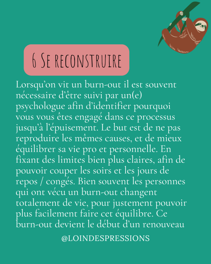 se reconstruire après un burn-out