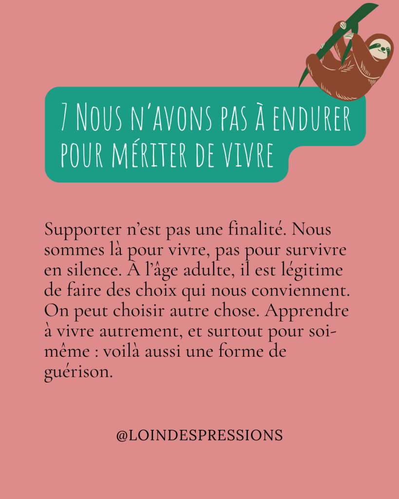 pas besoin d'endurer pour mériter